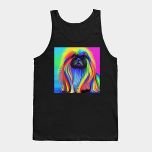 Pekingese Dog Rainbow Painting Tank Top